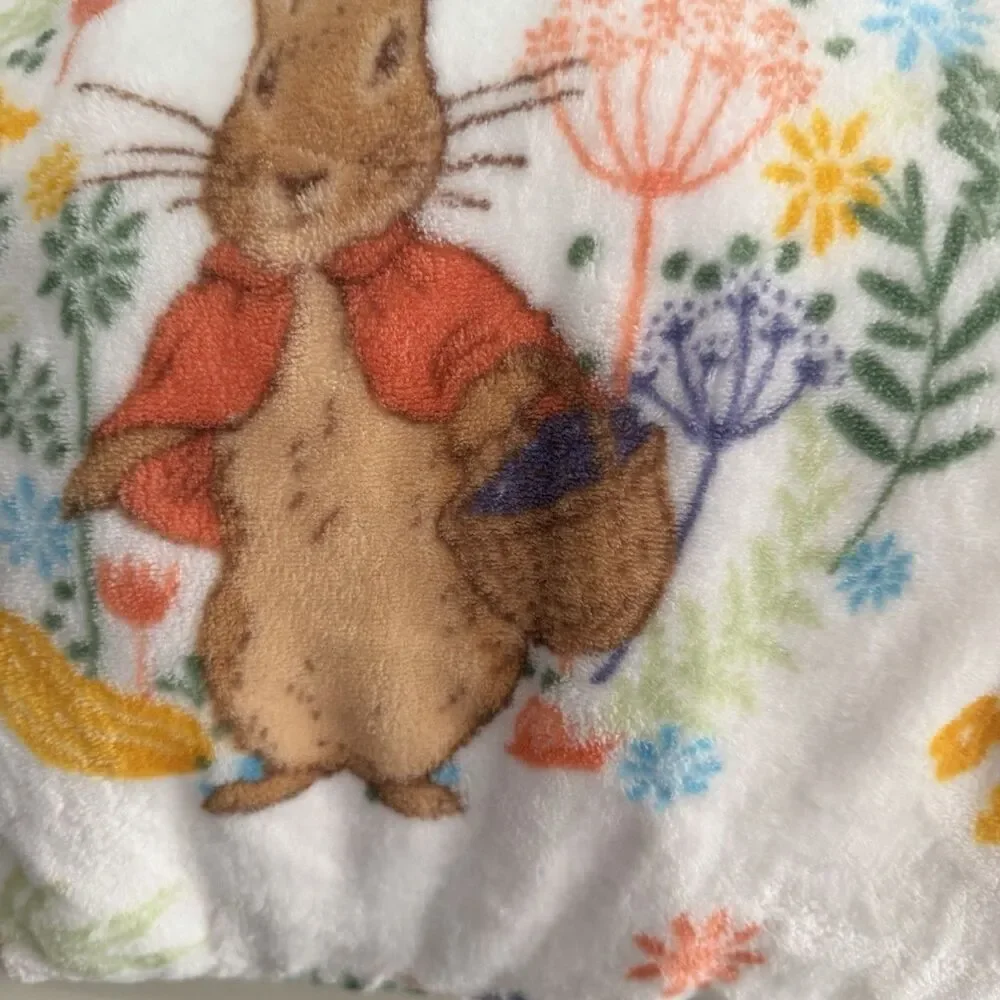 Beatrix Potter Peter Rabbit Easter Spring Oversized Throw Blanket 60 x70” NWT